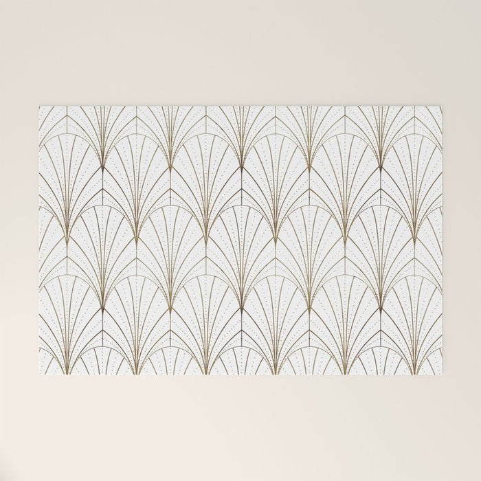 Art Deco Waterfalls // White Welcome Mat Gallery Image 1