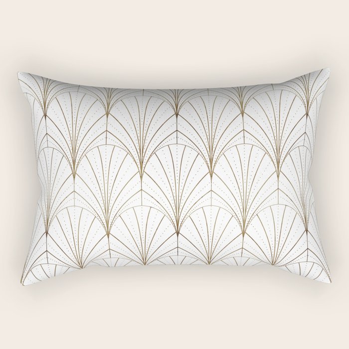 Art Deco Waterfalls // White Rectangular Pillow Gallery Image 1