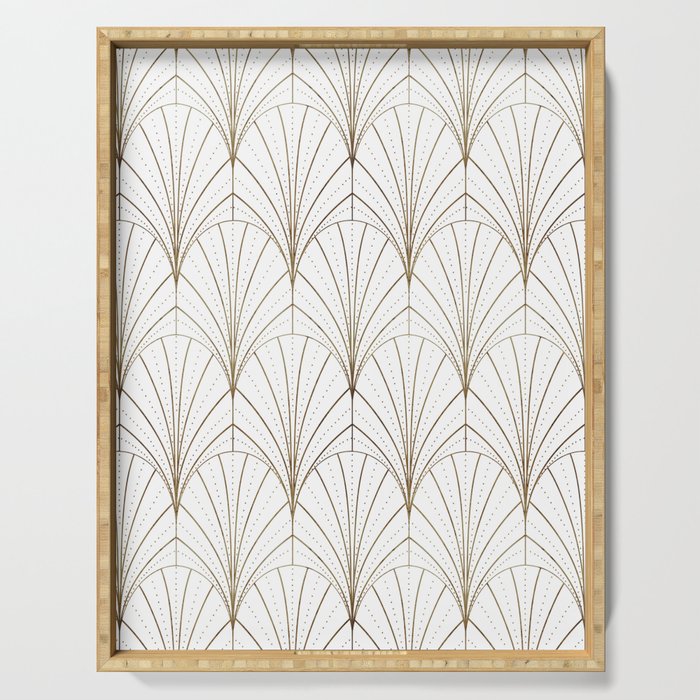 Art Deco Waterfalls // White Serving Tray Gallery Image 1