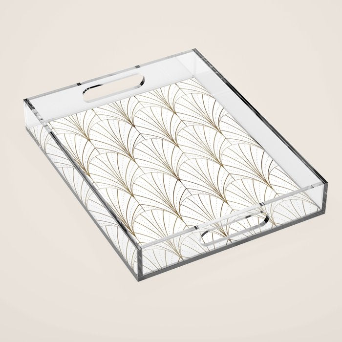 Art Deco Waterfalls // White Acrylic Tray Gallery Image 1