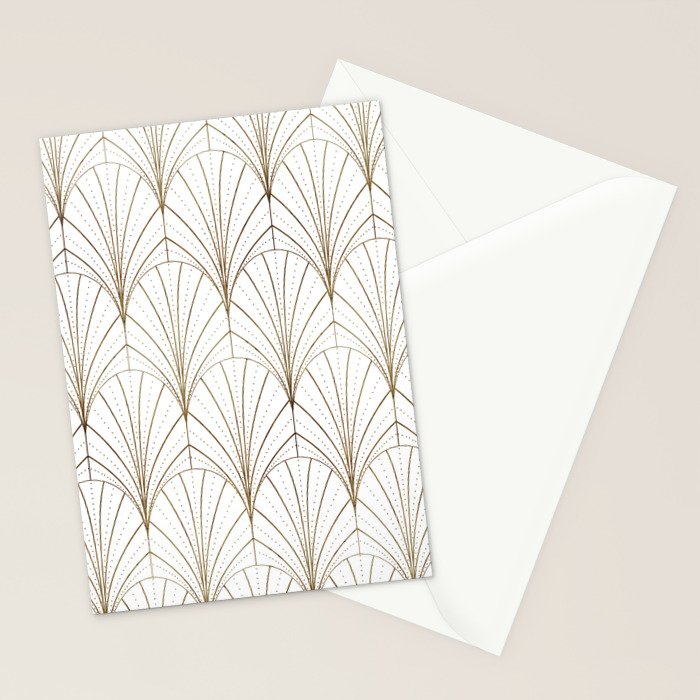 Art Deco Waterfalls // White Stationery Card Gallery Image 2