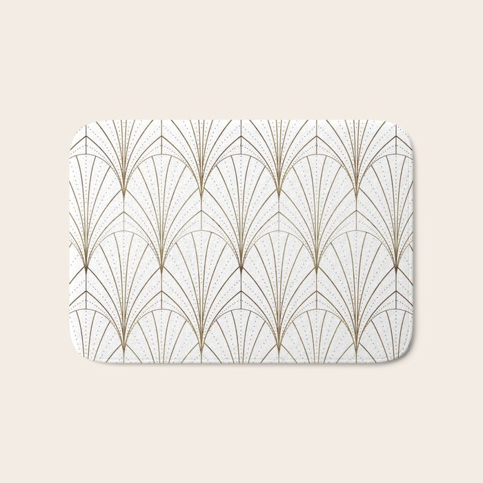 Art Deco Waterfalls // White Bath Mat Gallery Image 1