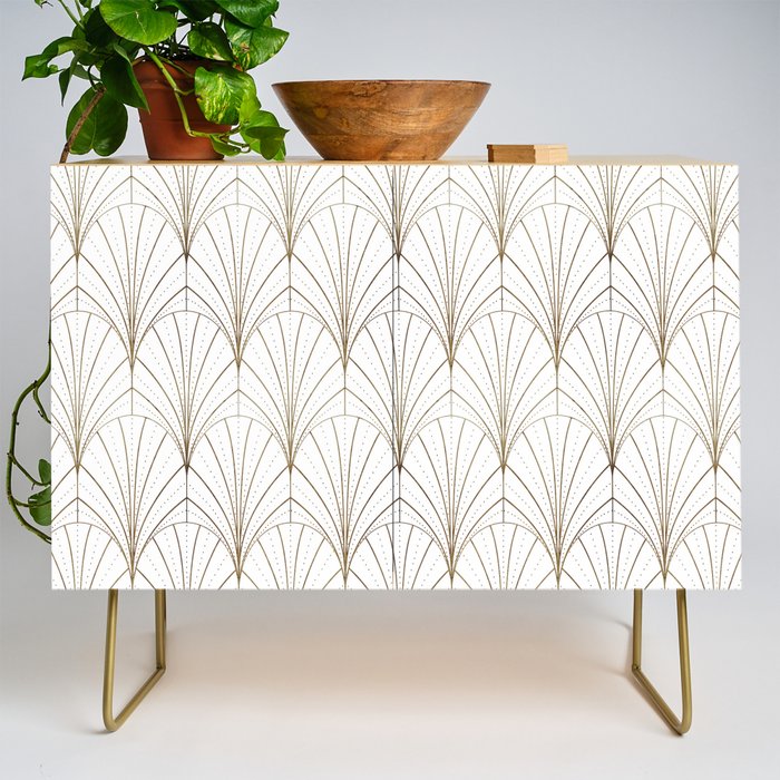 Art Deco Waterfalls // White Credenza Gallery Image 1
