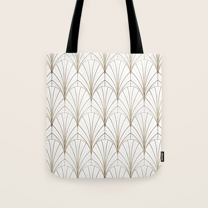 Art Deco Waterfalls // White Tote Bag Gallery Image 1