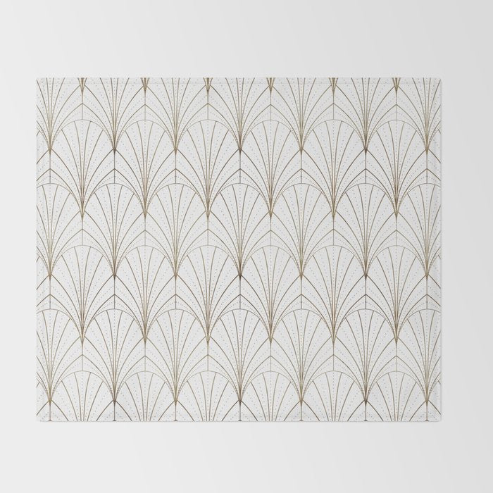 Art Deco Waterfalls // White Throw Blanket Gallery Image 2