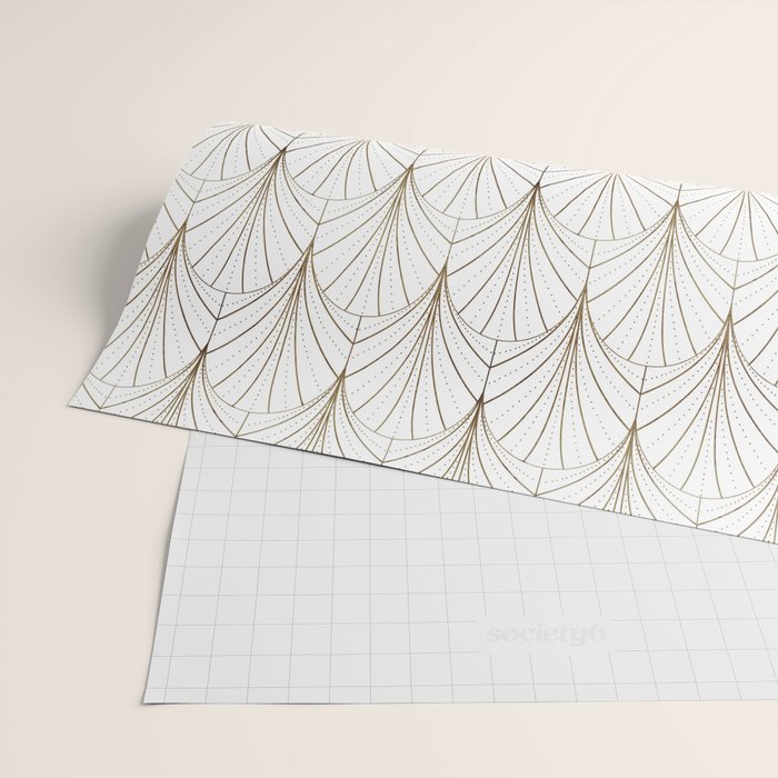Art Deco Waterfalls // White Wrapping Paper Gallery Image 2