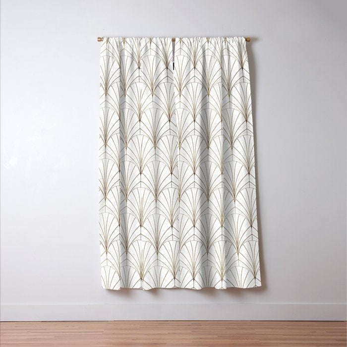Art Deco Waterfalls // White Window Curtain Gallery Image 3