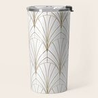 Art Deco Waterfalls // White Travel Mug Gallery Image 2