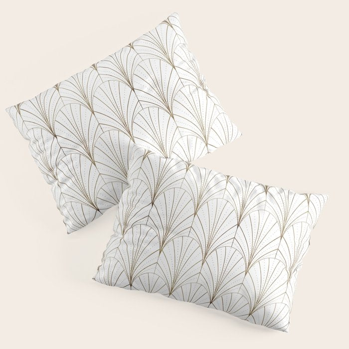 Art Deco Waterfalls // White Pillow Sham Gallery Image 1