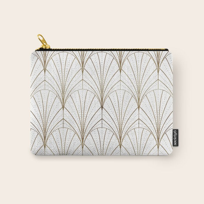 Art Deco Waterfalls // White Carry All Pouch Gallery Image 1