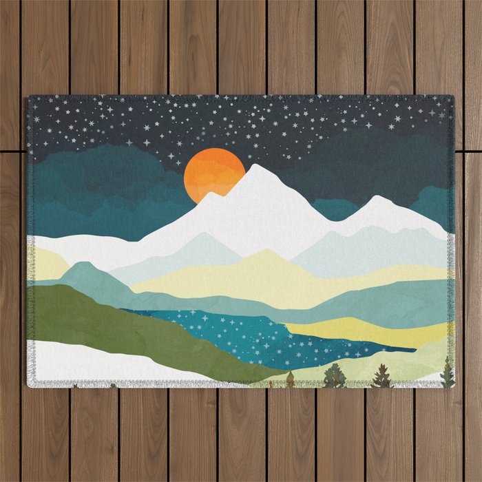 Winters Night Outdoor Rug Gallery Image 1
