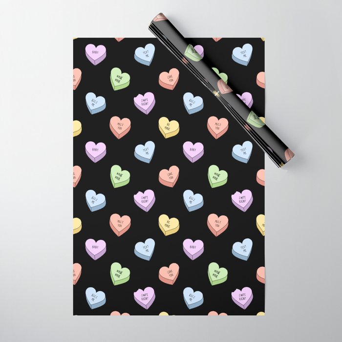Colorful love heart candy pattern Wrapping Paper Gallery Image 1