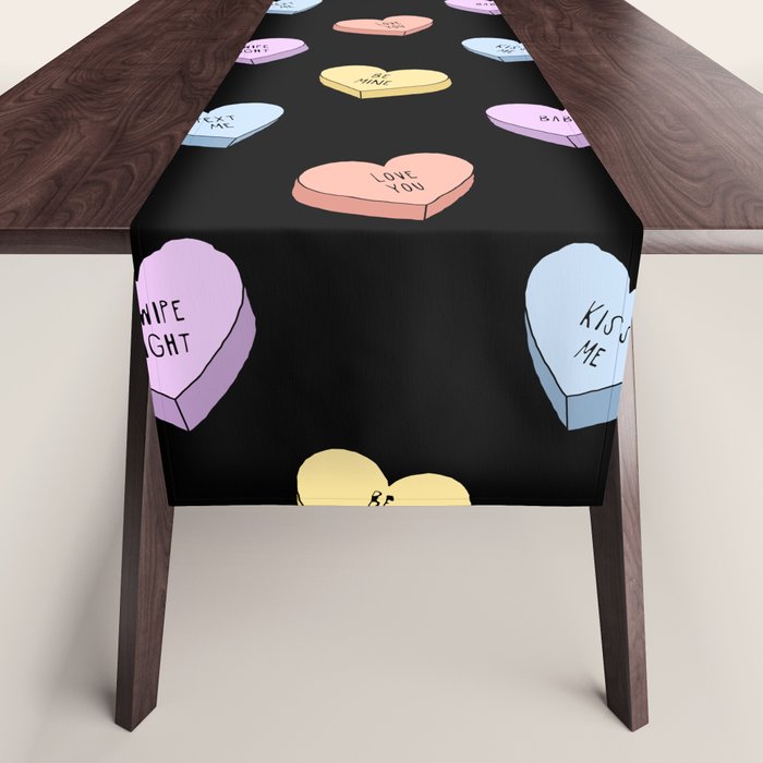 Colorful love heart candy pattern Table Runner Gallery Image 1