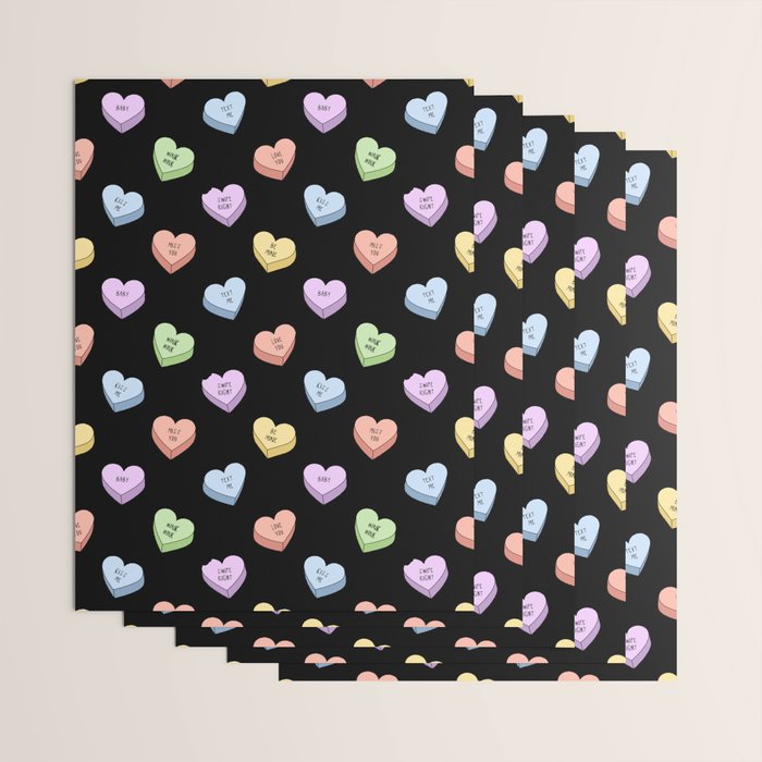 Colorful love heart candy pattern Wrapping Paper Gallery Image 3