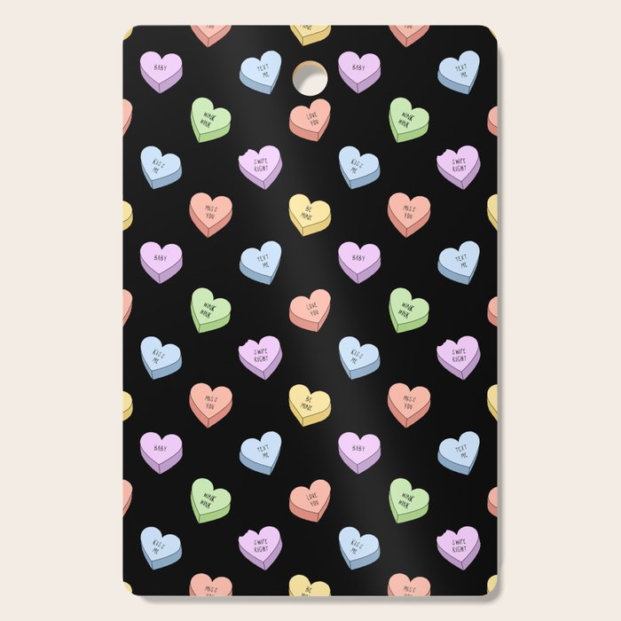 Colorful love heart candy pattern Cutting Board Gallery Image 1