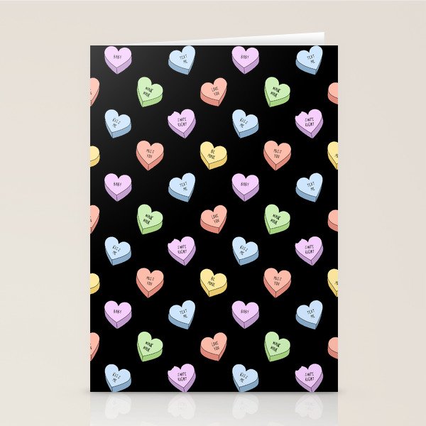 Colorful love heart candy pattern Stationery Card Gallery Image 2