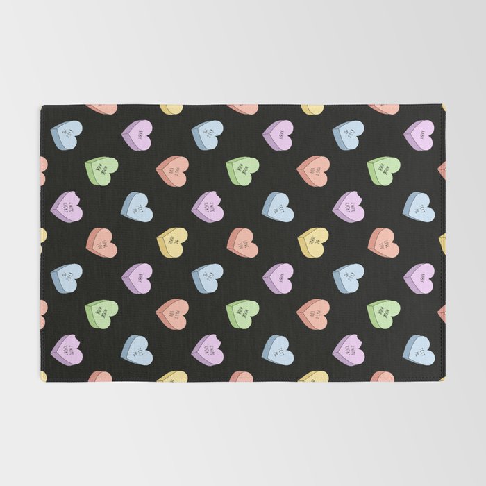 Colorful love heart candy pattern Rug Gallery Image 2