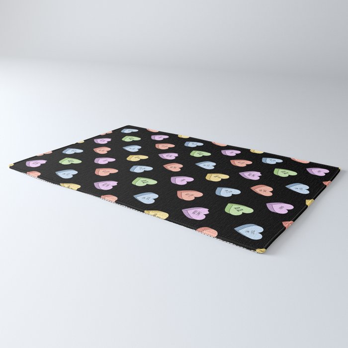 Colorful love heart candy pattern Rug Gallery Image 3