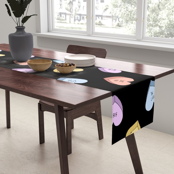Colorful love heart candy pattern Table Runner Gallery Image 2