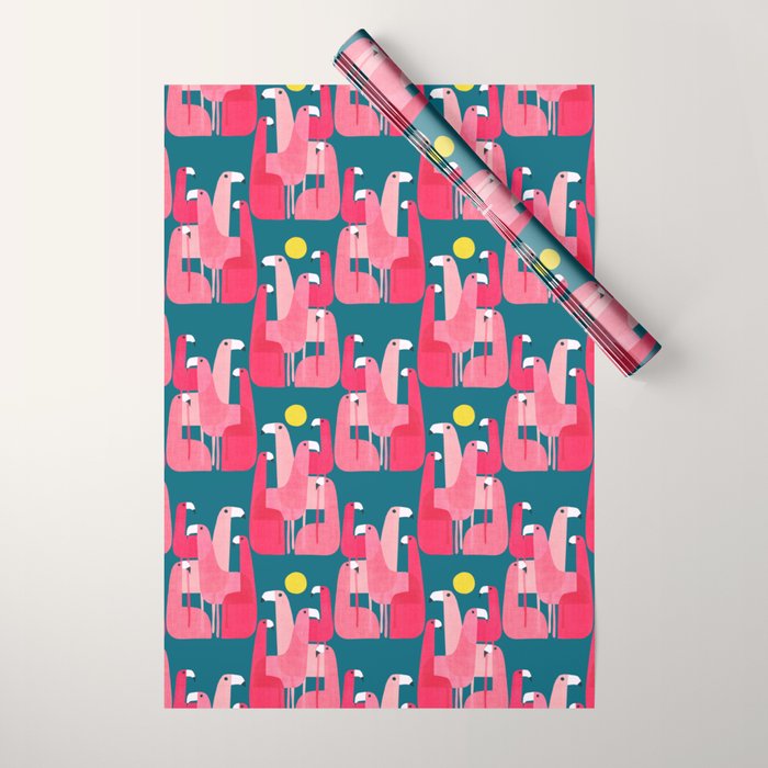 Pink flamingoes Wrapping Paper Gallery Image 1