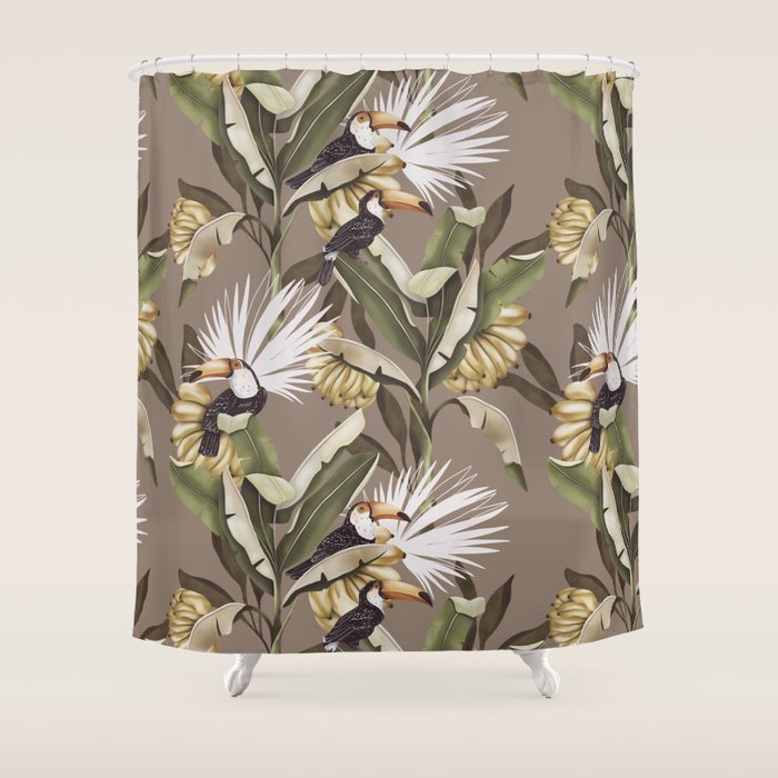 Tropical Toucan Oasis B Shower Curtain Gallery Image 1