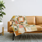 Vintage Quilt Square Throw Blanket Gallery Image 1