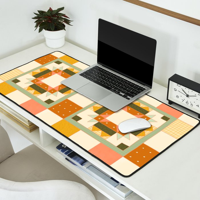 Vintage Quilt Square Desk Mat Gallery Image 2