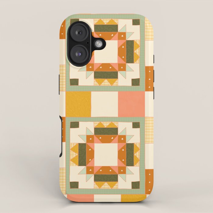 Vintage Quilt Square iPhone Case Gallery Image 1