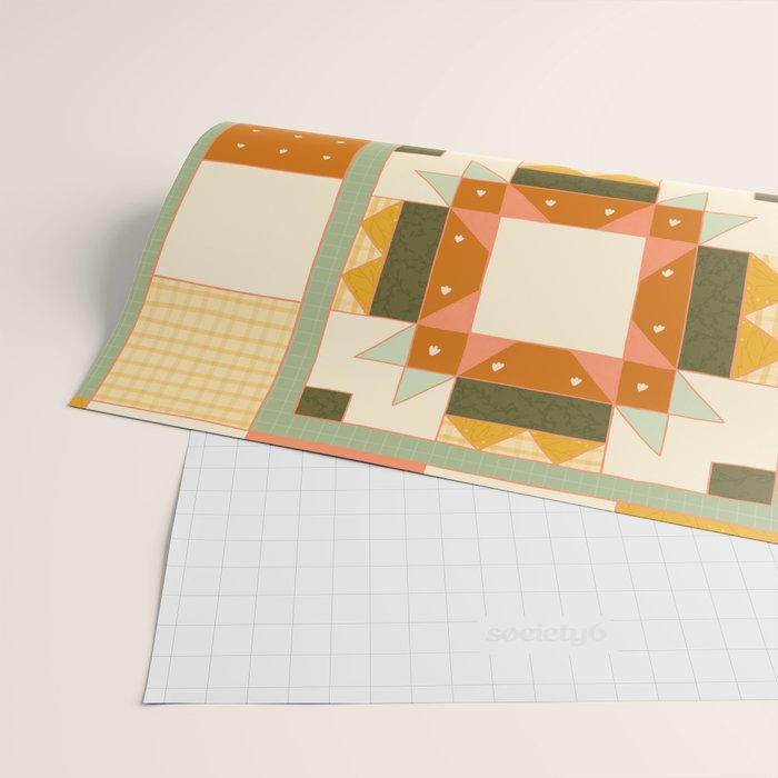 Vintage Quilt Square Wrapping Paper Gallery Image 2