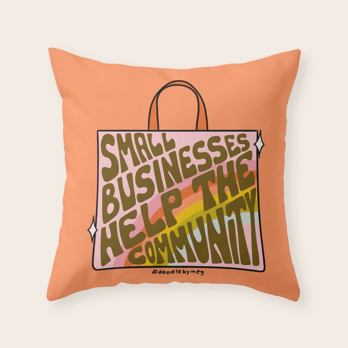 Small Businesses Help the Community Throw Pillow Gallery Image 6