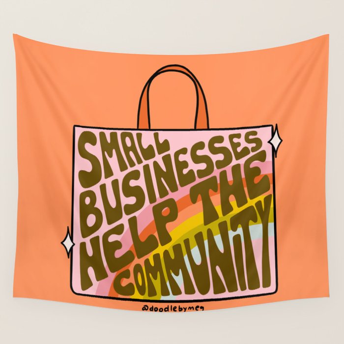 Small Businesses Help the Community Wall Tapestry Gallery Image 4