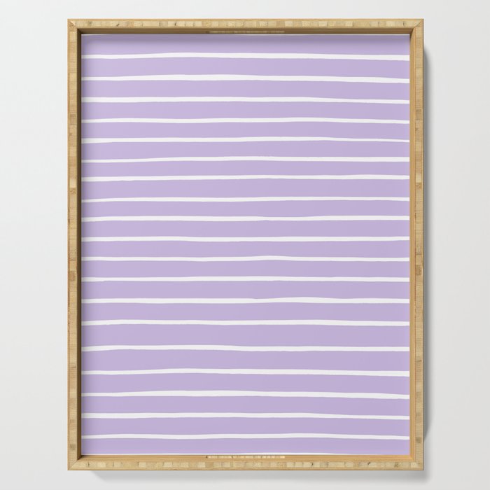 Stripes Lavender Serving Tray Gallery Image 1