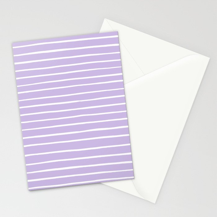 Stripes Lavender Stationery Card Gallery Image 2