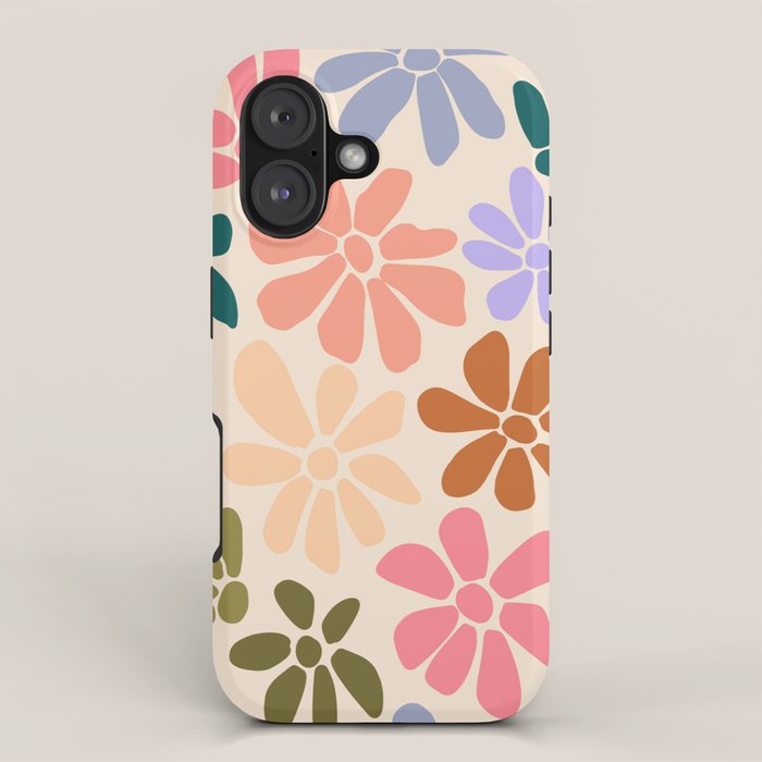 Rainbow Color Retro Floral  iPhone Case Gallery Image 1