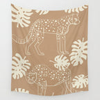 Cheetahs Monstera 1 Wall Tapestry Gallery Image 4