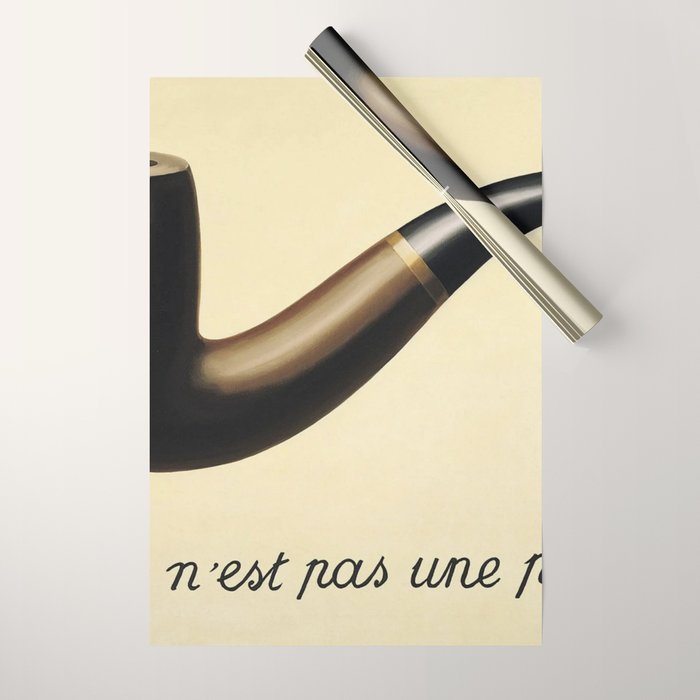 The Treachery of Images (This is not a pipe) by Rene Magritte Wrapping Paper Gallery Image 1