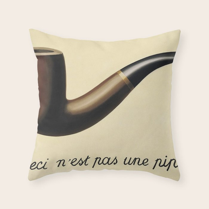 The Treachery of Images (This is not a pipe) by Rene Magritte Throw Pillow Gallery Image 6