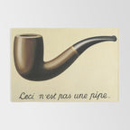 The Treachery of Images (This is not a pipe) by Rene Magritte Rug Gallery Image 2