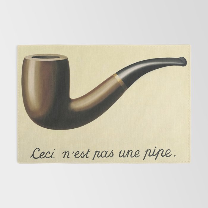 The Treachery of Images (This is not a pipe) by Rene Magritte Rug Gallery Image 2