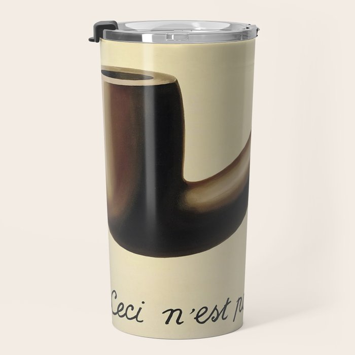 The Treachery of Images (This is not a pipe) by Rene Magritte Travel Mug Gallery Image 3