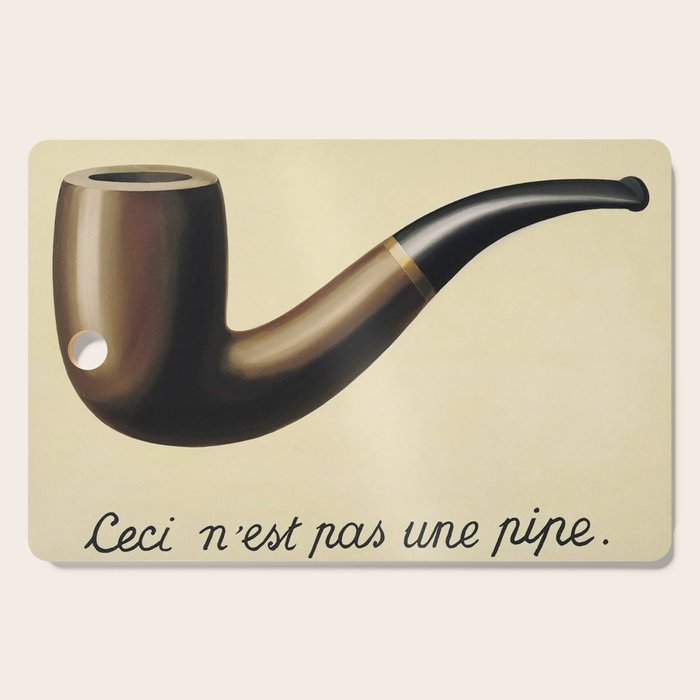 The Treachery of Images (This is not a pipe) by Rene Magritte Cutting Board Gallery Image 1