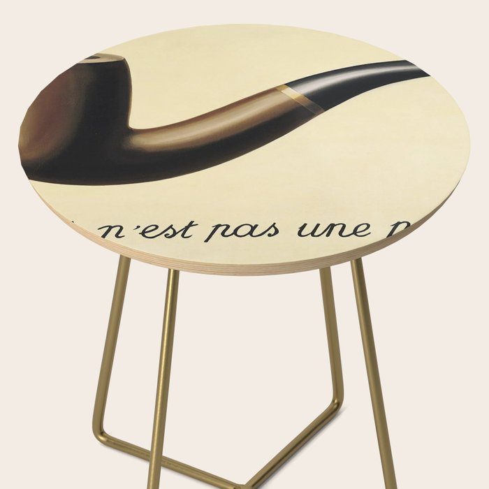 The Treachery of Images (This is not a pipe) by Rene Magritte Side Table Gallery Image 2