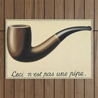 The Treachery of Images (This is not a pipe) by Rene Magritte Outdoor Rug Gallery Image 1
