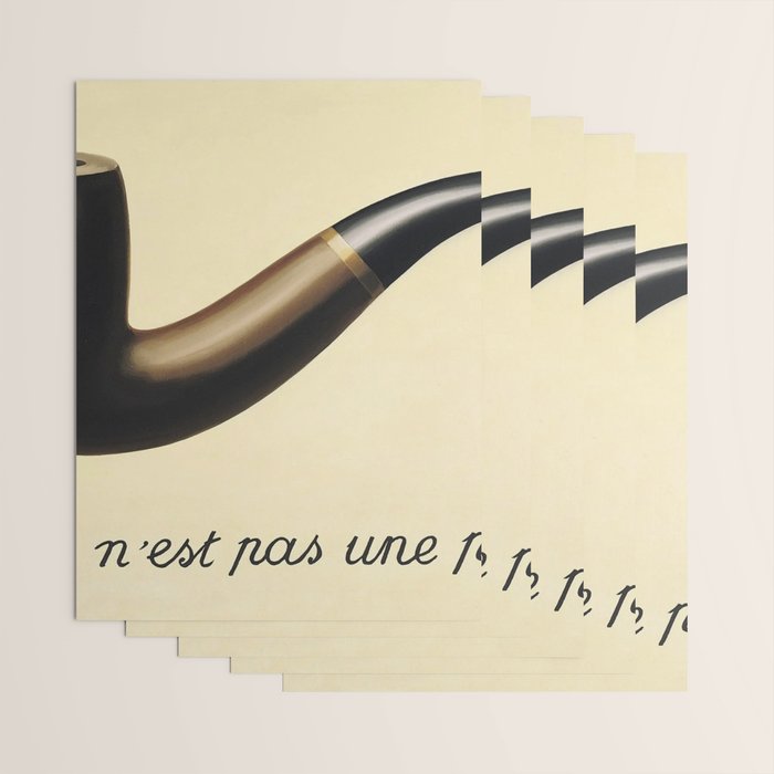 The Treachery of Images (This is not a pipe) by Rene Magritte Wrapping Paper Gallery Image 3