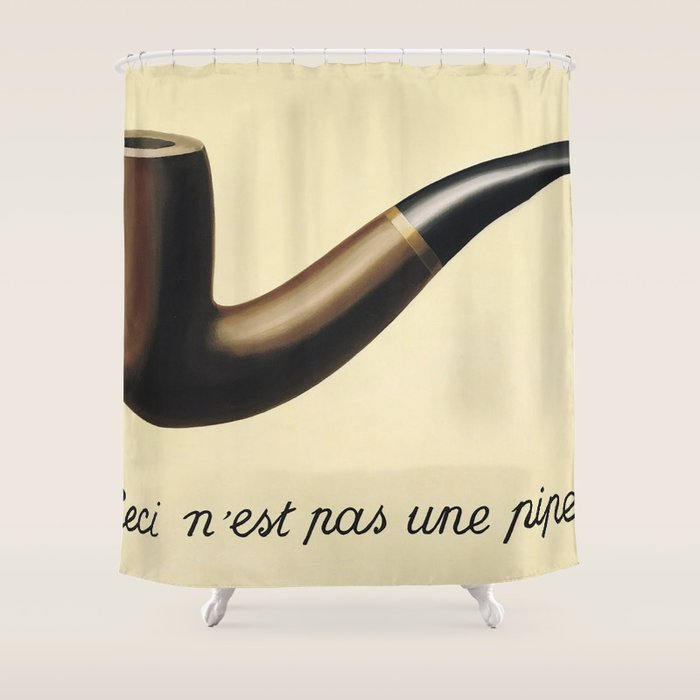 The Treachery of Images (This is not a pipe) by Rene Magritte Shower Curtain Gallery Image 1