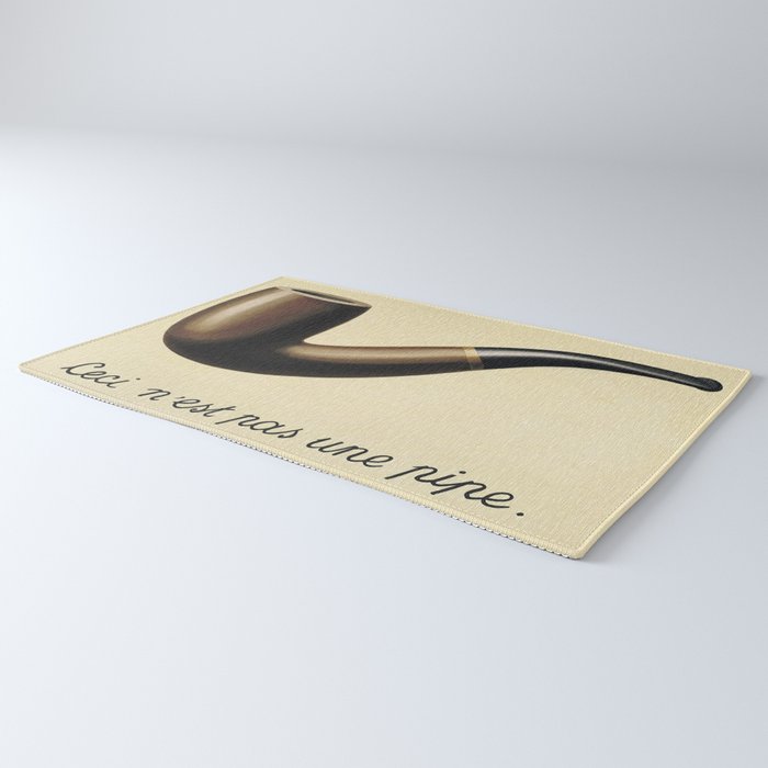 The Treachery of Images (This is not a pipe) by Rene Magritte Rug Gallery Image 3