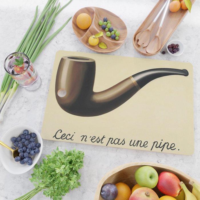 The Treachery of Images (This is not a pipe) by Rene Magritte Cutting Board Gallery Image 2