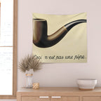 The Treachery of Images (This is not a pipe) by Rene Magritte Wall Tapestry Gallery Image 2