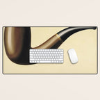 The Treachery of Images (This is not a pipe) by Rene Magritte Desk Mat Gallery Image 1