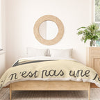 The Treachery of Images (This is not a pipe) by Rene Magritte Duvet Cover Gallery Image 3